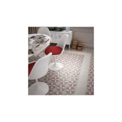Carrelage effet carreau de ciment CAPRICE DECO PASTEL MAGIC 20x20cm 20x20cm Rose Mat - boîte de 1 m2