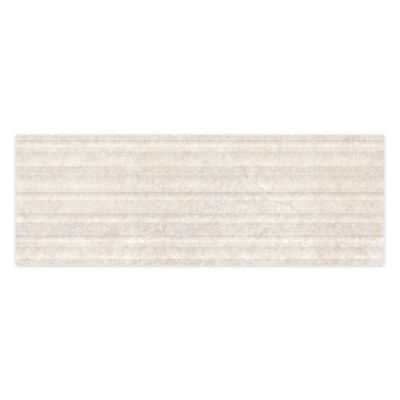 Carrelage effet Pierre 3D Beige Coquille Curve 100x33,3x0,98 cm Torvane - Mur intérieur (vendu par carton de 1,67 m²) - RO'MA CARR