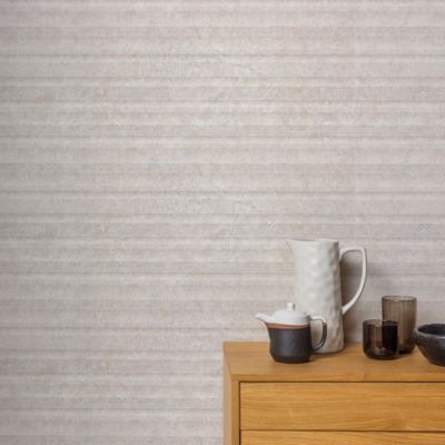 Carrelage effet Pierre 3D Beige Coquille Curve 100x33,3x0,98 cm Torvane - Mur intérieur (vendu par carton de 1,67 m²) - RO'MA CARR