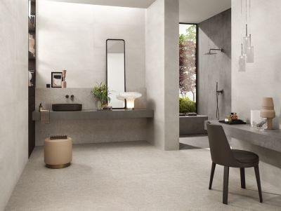 Carrelage effet Pierre Calcaire Blanc Craie 120x120x0,9 cm Mat Domella - Sol et mur intérieur (vendu par carton de 2,88 m²) - RO'M
