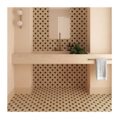 Carrelage effet rustique AL ANDALUS Cabochon Black hat Mat - Boîte de 0.13 m2