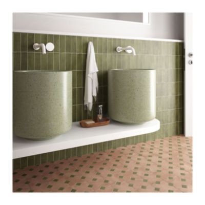 Carrelage effet rustique AL ANDALUS Cabochon Verd Mat - Boîte de 0.13 m2