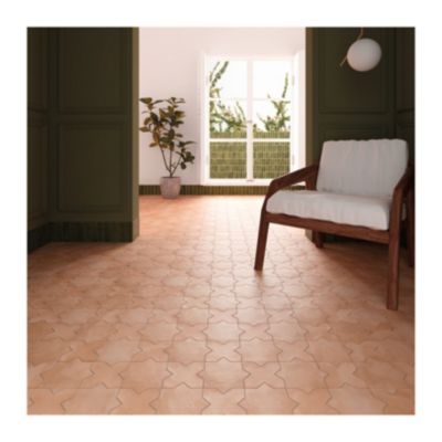 Carrelage effet rustique AL ANDALUS Etoile Terracotta - Mat - boîte de 0.49 m2