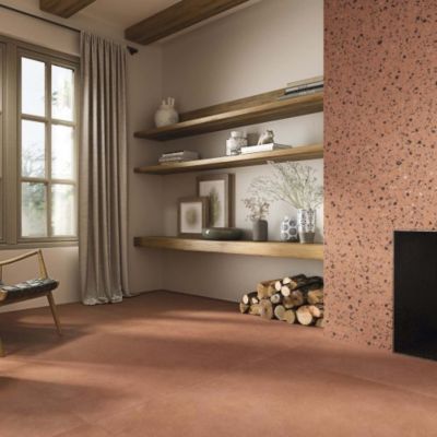 Carrelage effet Terrazzo COCCIO 60x60 rectifié Coral - Les Carreaux de Jean