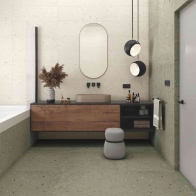 Carrelage Effet Terrazzo CROCCANTE 80x80 Menta - Les Carreaux de Jean