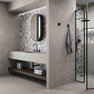 Carrelage Effet Terrazzo RICETTA 90x90 Rectifié Cenere - Les Carreaux de Jean