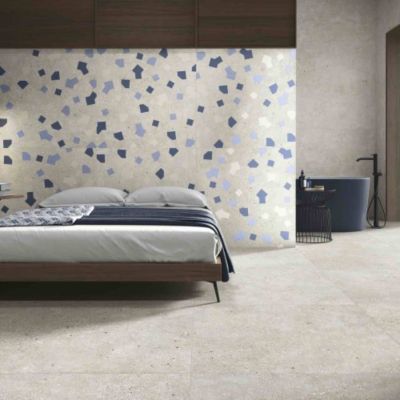 Carrelage Effet Terrazzo RICETTA 90x90 Rectifié Grigio - Les Carreaux de Jean