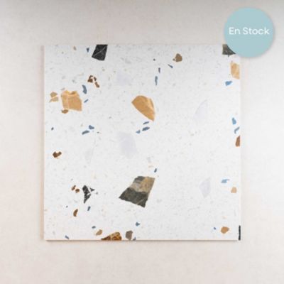 Carrelage Effet Terrazzo STRACCIATELLA 60x60 cm Blanc