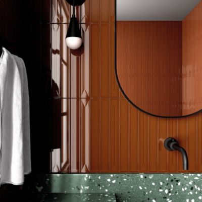 Carrelage effet zellige 5x40 cm VITRAL AXIS CARAMEL REACTIVE