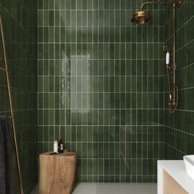 carrelage effet zellige 6,5x20 cm MAJESTIC GREEN