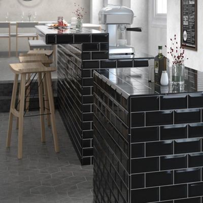 carrelage effet zellige 7,5x15 cm METRO NOIR BRILLANT