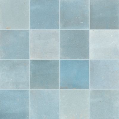 Carrelage effet Zellige Bleu Clair 10x10x0,85 cm Mat Serinor - Mur intérieur (vendu par carton de 0,6 m²) - RO'MA CARRELAGE