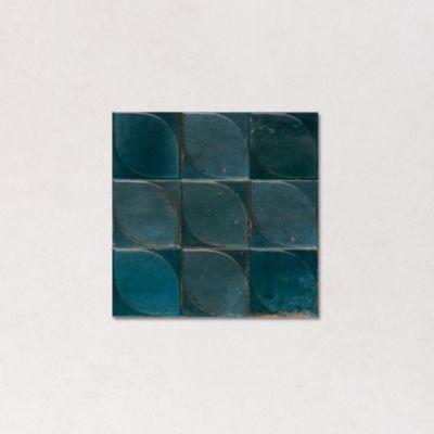 Carrelage Effet Zellige Bleu Foncé NEW LUME 10x10 cm 3D Blue