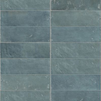 Carrelage effet Zellige Bleu Mer 20x6,5x0,85 cm Brillant Orisel - Mur intérieur (vendu par carton de 0,5 m²) - RO'MA CARRELAGE