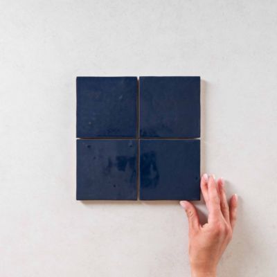 Carrelage Effet Zellige Bleu Nuit MANARA CLAY 10x10 cm Meknes Marine