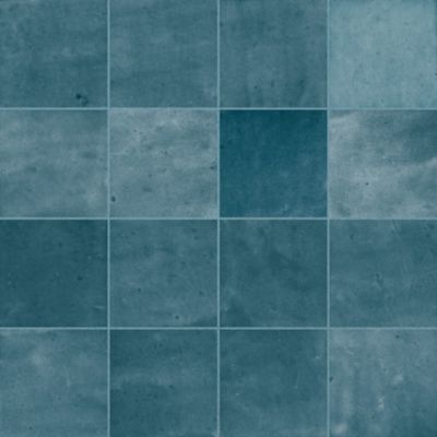 Carrelage effet Zellige Bleu Océan 10,7x10,7x0,85 cm Samorel - Mur intérieur (vendu par carton de 0,5 m²) - RO'MA CARRELAGE