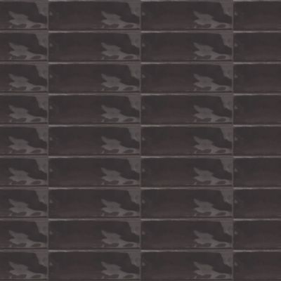 Carrelage effet Zellige Noir 14,6x4,8x0,8 cm Brillant Bravio - Mur intérieur (vendu par carton de 0,42 m²) - RO'MA CARRELAGE