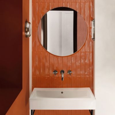 Carrelage Effet Zellige Orange LUZ Aragosta 5,3x30cm - Les Carreaux de Jean