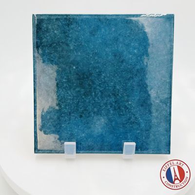Carrelage extérieur piscine carré bleu brillant 15x15 cm SPA&POOLS COLONIAL BLUE