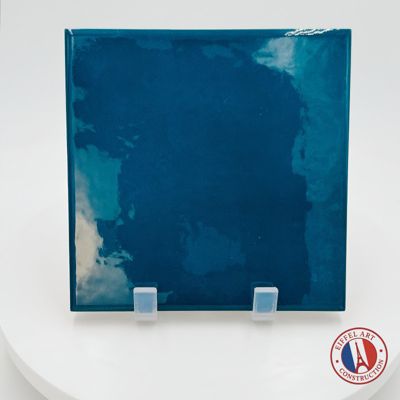 Carrelage extérieur piscine carré bleu brillant 15x15 cm SPA&POOLS GLACIER