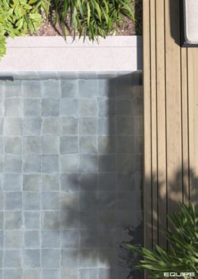 Carrelage extérieur piscine carré bleu mate 15x15 cm SPA&POOLS SEA MAT