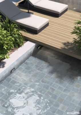 Carrelage extérieur piscine carré bleu mate 15x15 cm SPA&POOLS SEA MAT