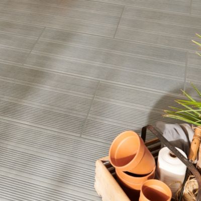 Carrelage extérieur Kontempo anthracite 37 x 75 cm (vendu au carton)