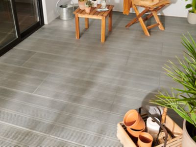 Carrelage extérieur Kontempo anthracite 37 x 75 cm (vendu au carton)