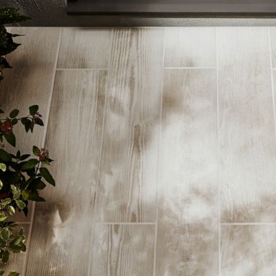 Carrelage extérieur Pinewood blanc 20 x 80 cm