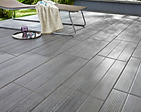 Carrelage extérieur Stripe wood gris 30 x 60 cm
