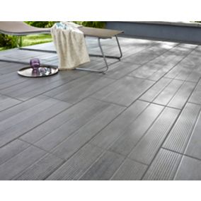 Carrelage extérieur Stripe wood gris 30 x 60 cm