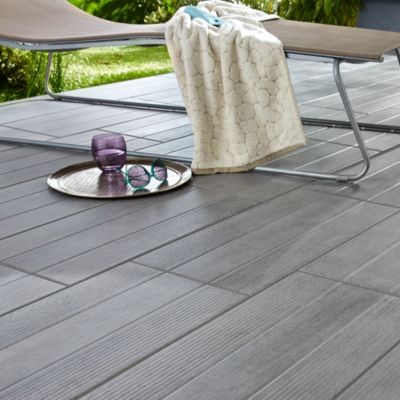 Carrelage extérieur Stripe wood gris 30 x 60 cm