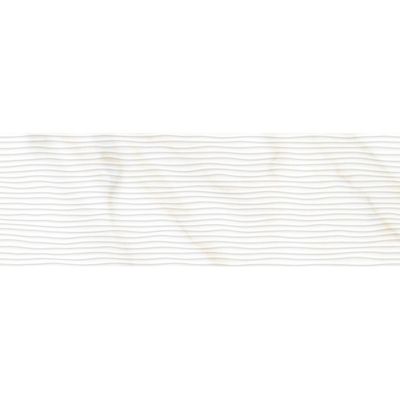 Carrelage faience décoration mural à relief effet marbre blanc et beige 30x90 cm mate - MYK-CARLO BARI GOLD