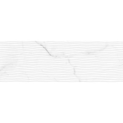 Carrelage faience mural relief effet marbre blanc 30x90 cm brillante - MYK-MARMI BARI BRILLO
