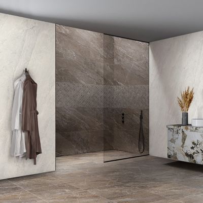 Carrelage Grès Cérame Effet Pierre Marron Mat 120x120 - EAMR964 (2.88mq ...