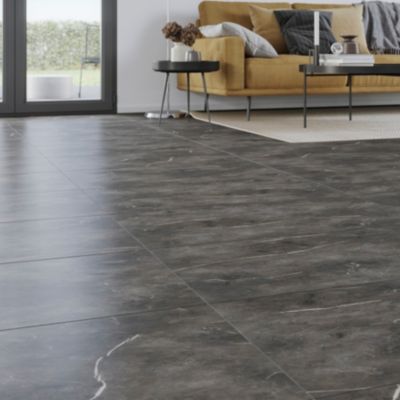 Carrelage grès cérame émaillé Ultimate effet marbre gris L. 75 x l.37,5 cm GoodHome