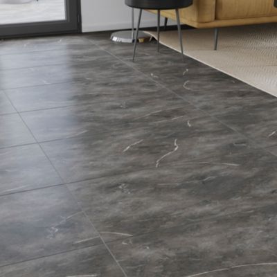 Carrelage grès cérame émaillé Ultimate effet marbre gris L. 75 x l.37,5 cm GoodHome