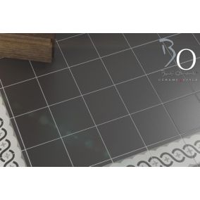 Carrelage imitant carreau ciment  20x20 cm décor Angle Noir / Blanc / Gris 11mm - vendu par boite de 1 m2 soit 25 carreaux -