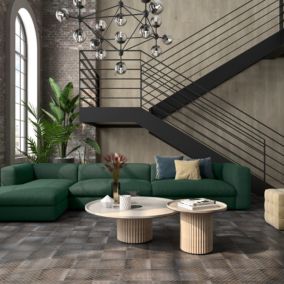 Carrelage imitant le metal 20X20 Decor Lisse Facon Ad Gris 11mm - vendu par boite de 1 m2 soit 25 carreaux -