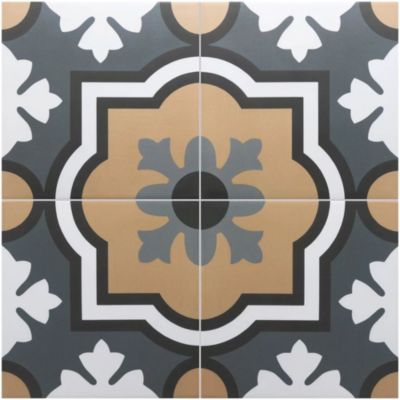 Carrelage Imitation Carreaux De Ciment 20x20 RIVOLI Monaco Gris - Les Carreaux de Jean