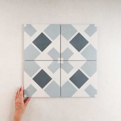 Carrelage Imitation Carreaux De Ciment 22,3x22,3 cm HAVANA White Cross ...