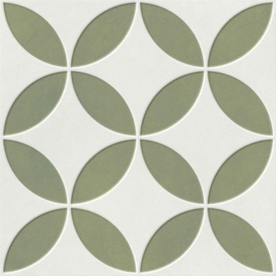 Carrelage Imitation Carreaux De Ciment 22,3x22,3 MAYARI Green Petals - Les Carreaux de Jean