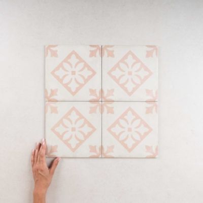 Carrelage Imitation Carreaux de Ciment ART NOUVEAU DECOR 20x20 Padua Pink - Les Carreaux de Jean