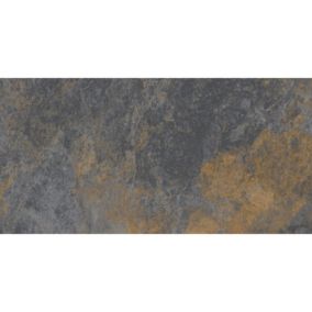 Carrelage intérieur et extérieur sol effet pierre granite bali gris anthracite nuancé  30x60 cm  TEPUY R MIX