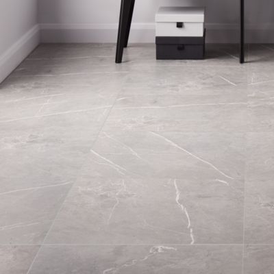 Carrelage intérieur sol et mur effet marbre gris mat L.60 x l.60 cm x ép.9 mm, Ultimate Marble