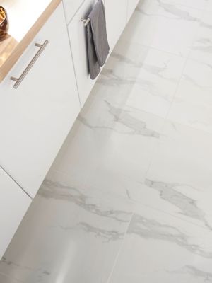 Carrelage intérieur sol et mural Ultimate marble effet marbre L.59.5 cm x l.59.5 cm x Ep.0.9 cm blanc GoodHome