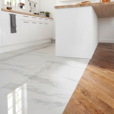 Carrelage intérieur sol et mural Ultimate marble effet marbre L.59.5 cm x l.59.5 cm x Ep.0.9 cm blanc GoodHome