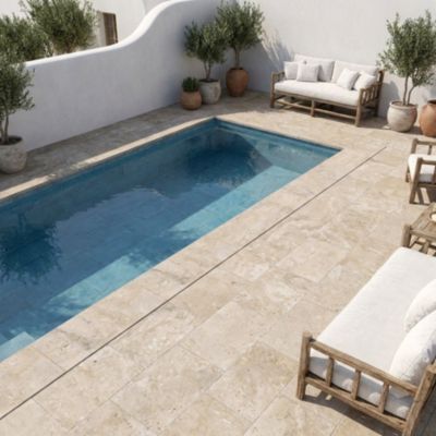 Carrelage izmir 40x60 cm effet travertin antidérapant r11