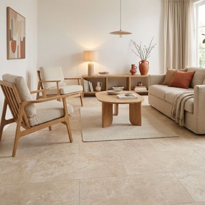 carrelage izmir 60x120 cm effet travertin rectifié