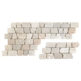 Carrelage mosaïque (Boite de 1m²) /Plaque de mosaïque mur et sol en marbre naturel coloris blanc - 14.8 x 30,5 cm